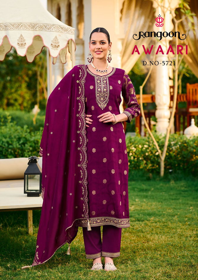 Awaari By Rangoon Muslin Embroidery Readymade Suits Suppliers In India